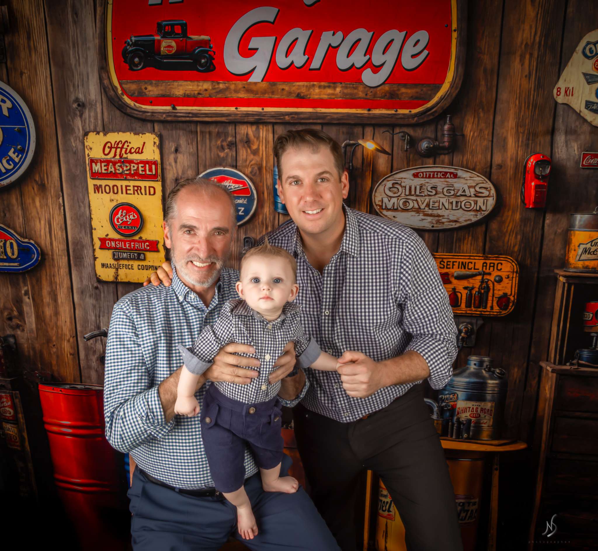 Kate Vintage Garage Wooden Wall Backdrop Designed by Emetselch