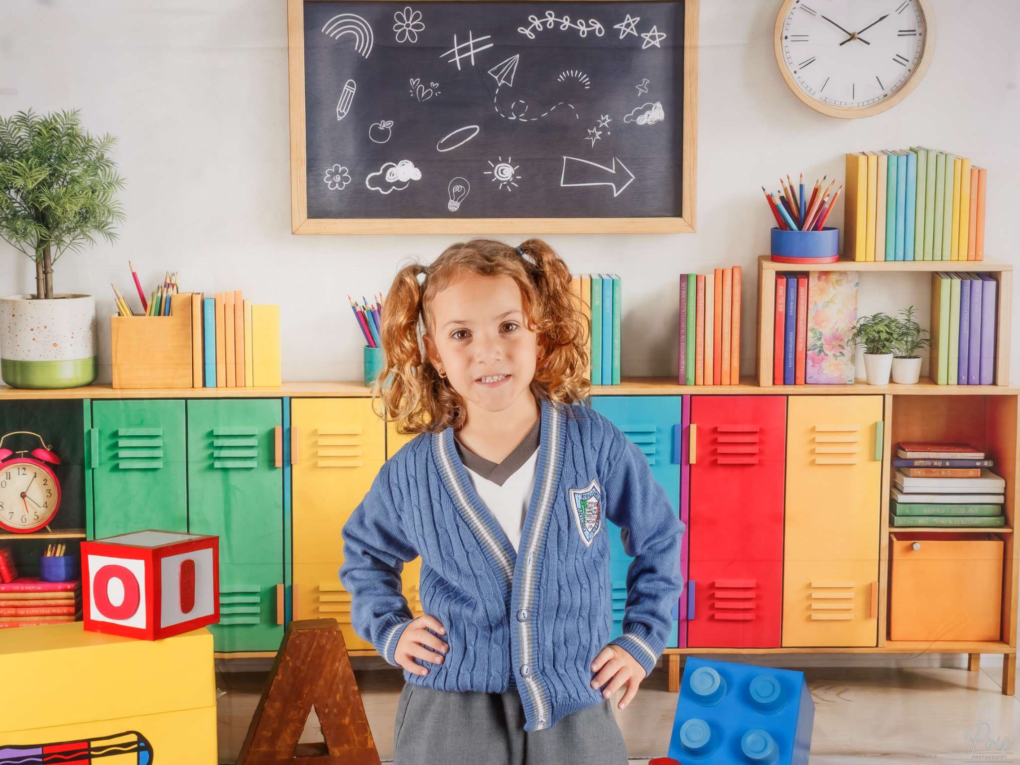 Kate Back to School Colourful Lockers Backdrop Designed by Emetselch