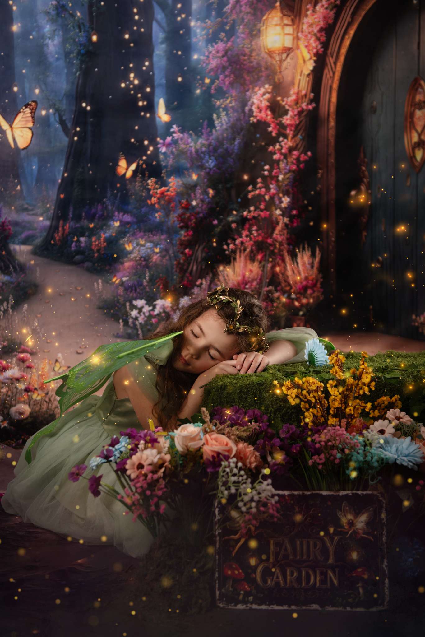 AUSALE Kate Sweep Fairy Fantasy Forest Flowers Backdrop Designed by Chain