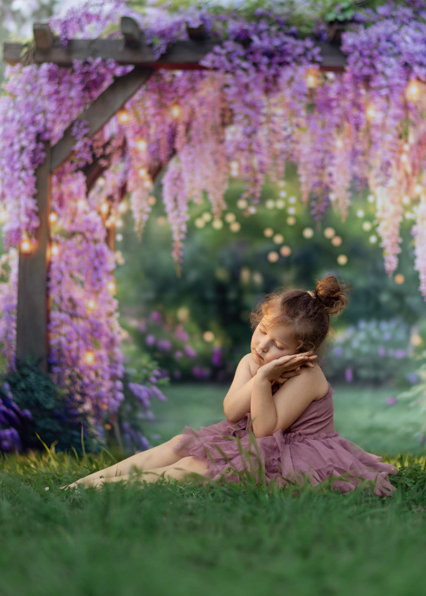 Kate Wisteria Flower Arch Garden Lights Backdrop Designed by Kate Image - Kate Backdrop AU