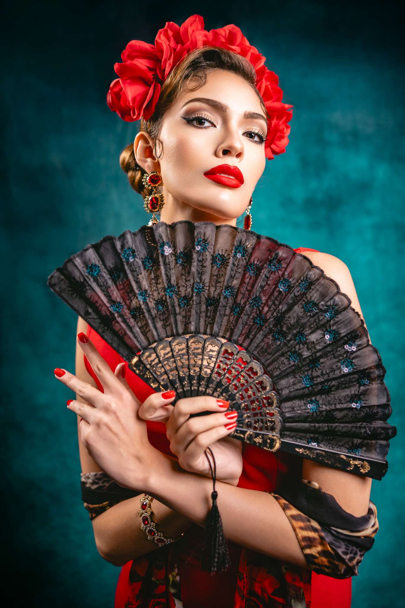 Kate Abstract Green Blue Backdrop Designed by GQ