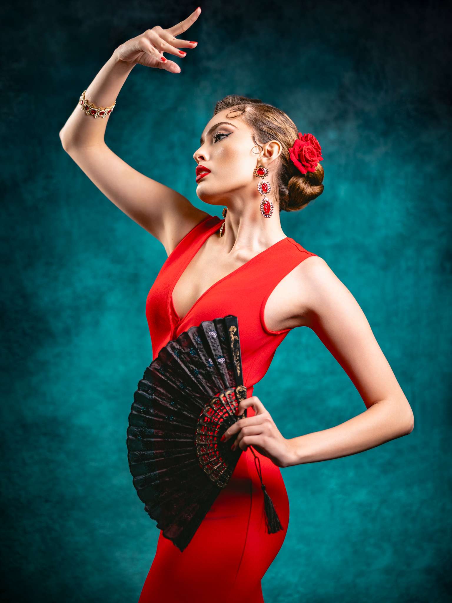 Kate Abstract Green Blue Backdrop Designed by GQ