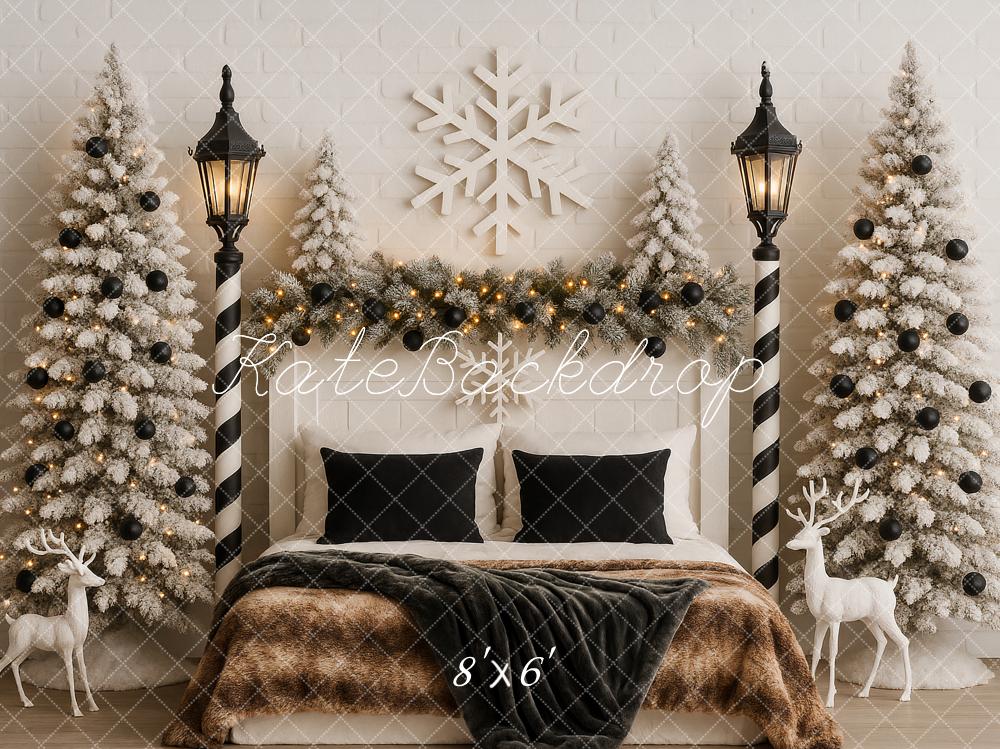 Kate Christmas Snowflake Trees Lamp Post Backdrop Designed by Ashley Paul - Kate Backdrop AU