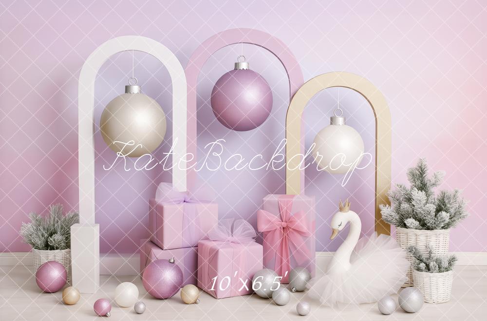 15% OFF Kate Christmas Cake Smash Swan Purple Backdrop Designed by Patty Roberts - Kate Backdrop AU