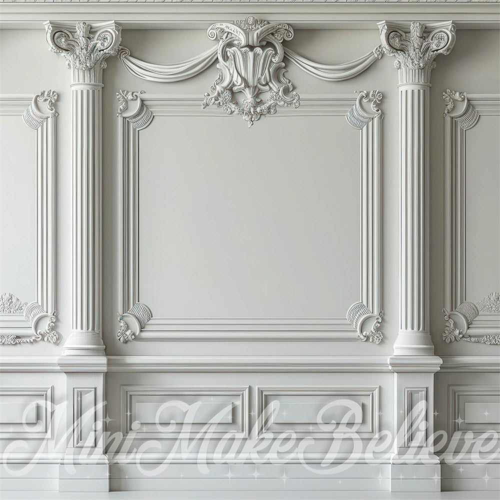 Kate Vintage Wall White Columns Ornate Backdrop Designed by Mini MakeBelieve
