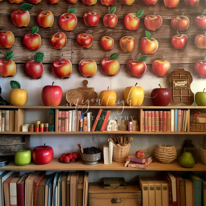 Kate Apples Books Shelves Backdrop Designed by Megan Leigh