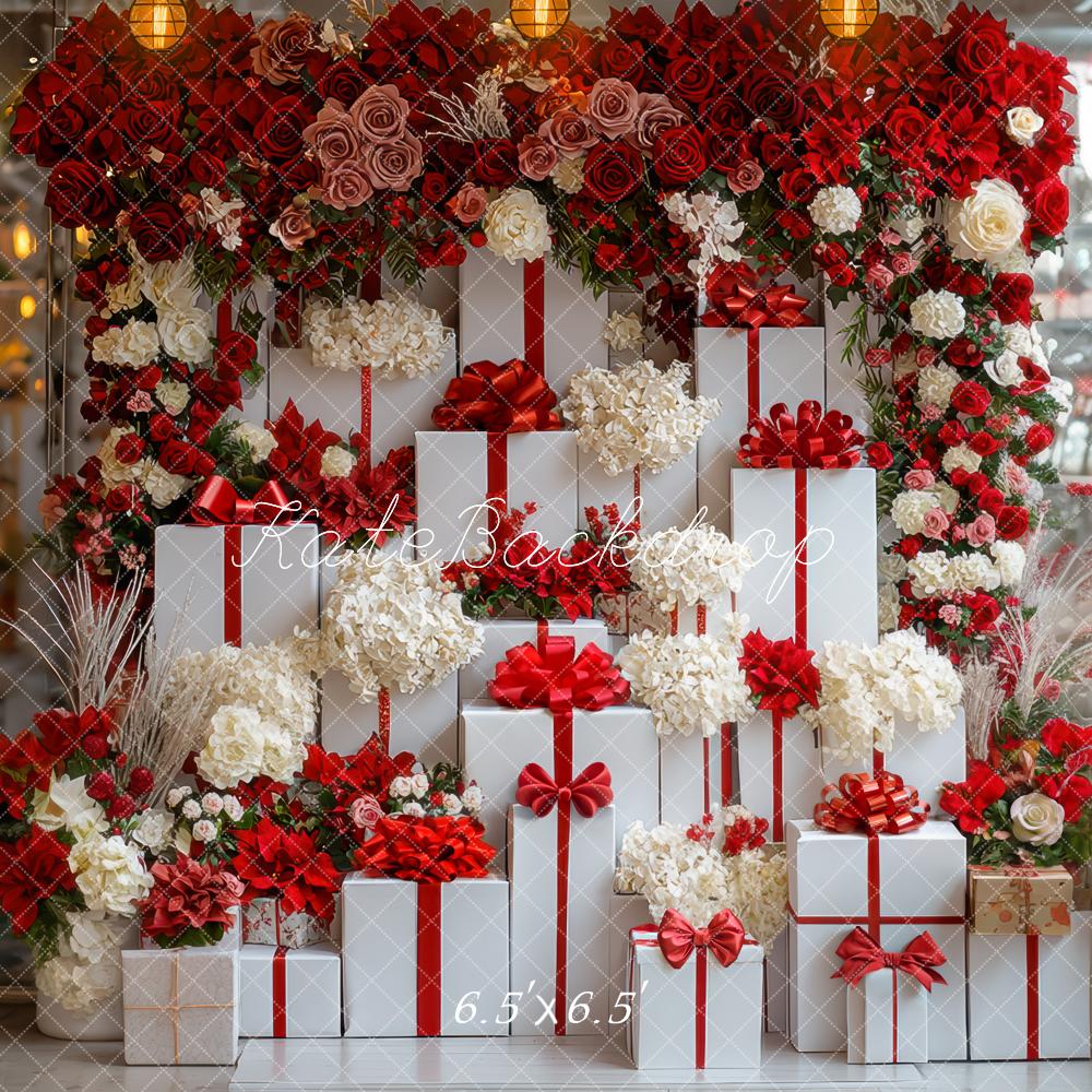 Kate Christmas Presents Red Backdrop Designed by Mini MakeBelieve - Kate Backdrop AU