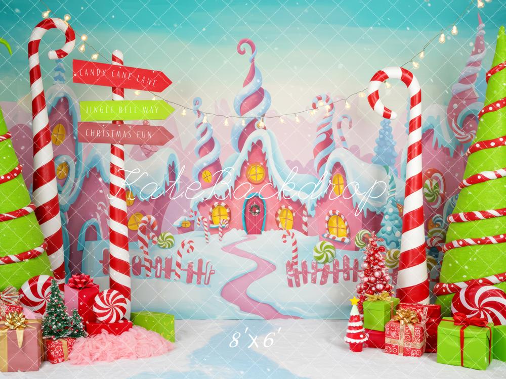 Lightning Deal Kate Christmas Candy Cane Backdrop Designed by Patty Roberts
