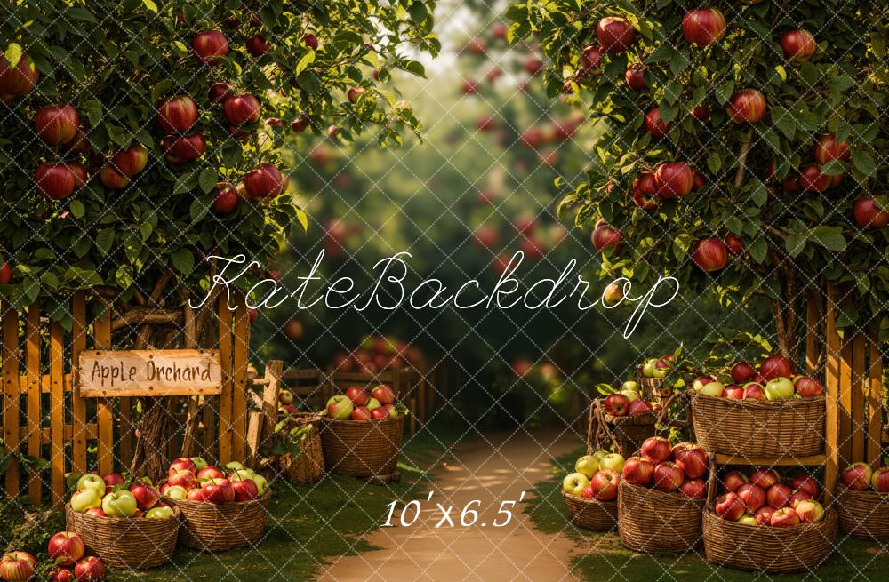 Kate Apple Orchard Trees Baskets Backdrop Designed by Emetselch