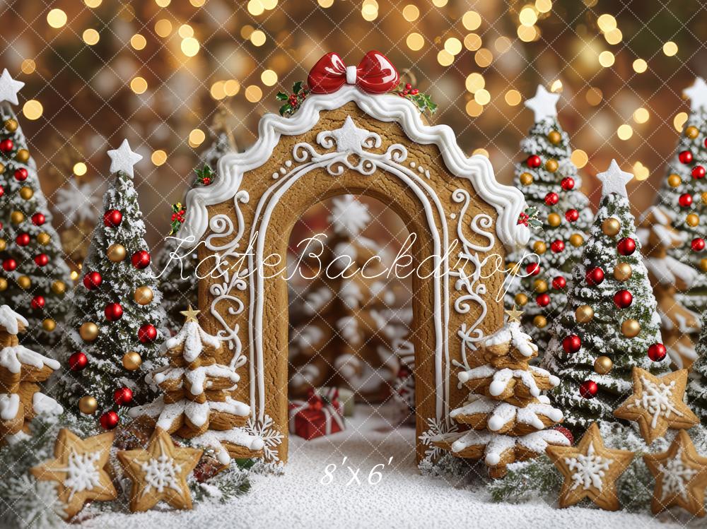Kate Christmas Gingerbread Arch Cookie Trees Backdrop Designed by Mini MakeBelieve - Kate Backdrop AU
