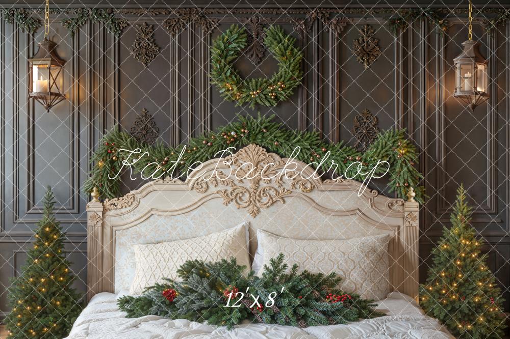 Kate Christmas Bedroom Retro Fleece Backdrop Designed by Emetselch