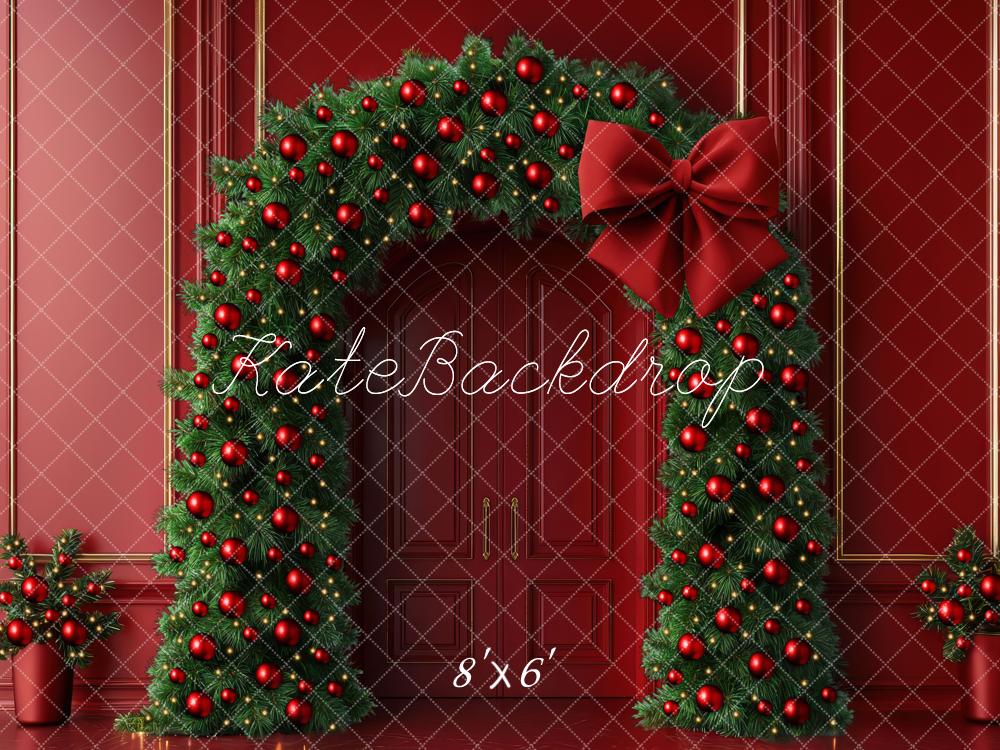 Kate Christmas Arch Red Wall Backdrop Designed by Mini MakeBelieve - Kate Backdrop AU