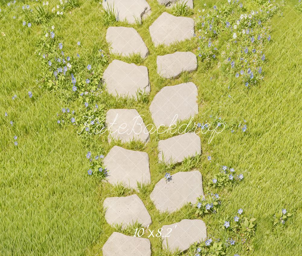 Kate Stone Path Grass Field Fleece Backdrop Designed by Kate Image