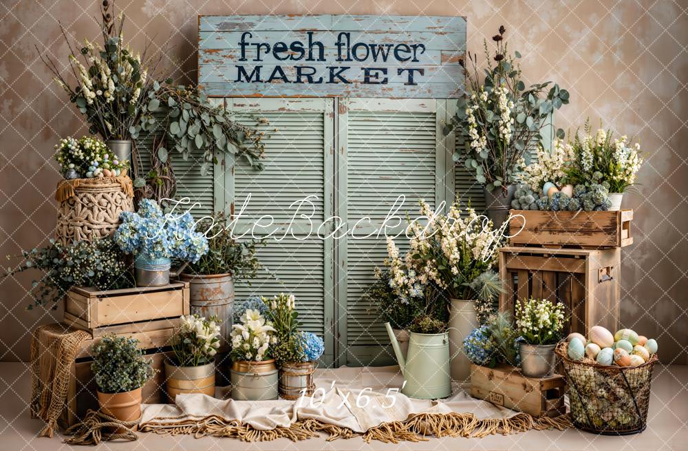 Kate Fresh Flower Market Easter Eggs Backdrop Designed by Emetselch
