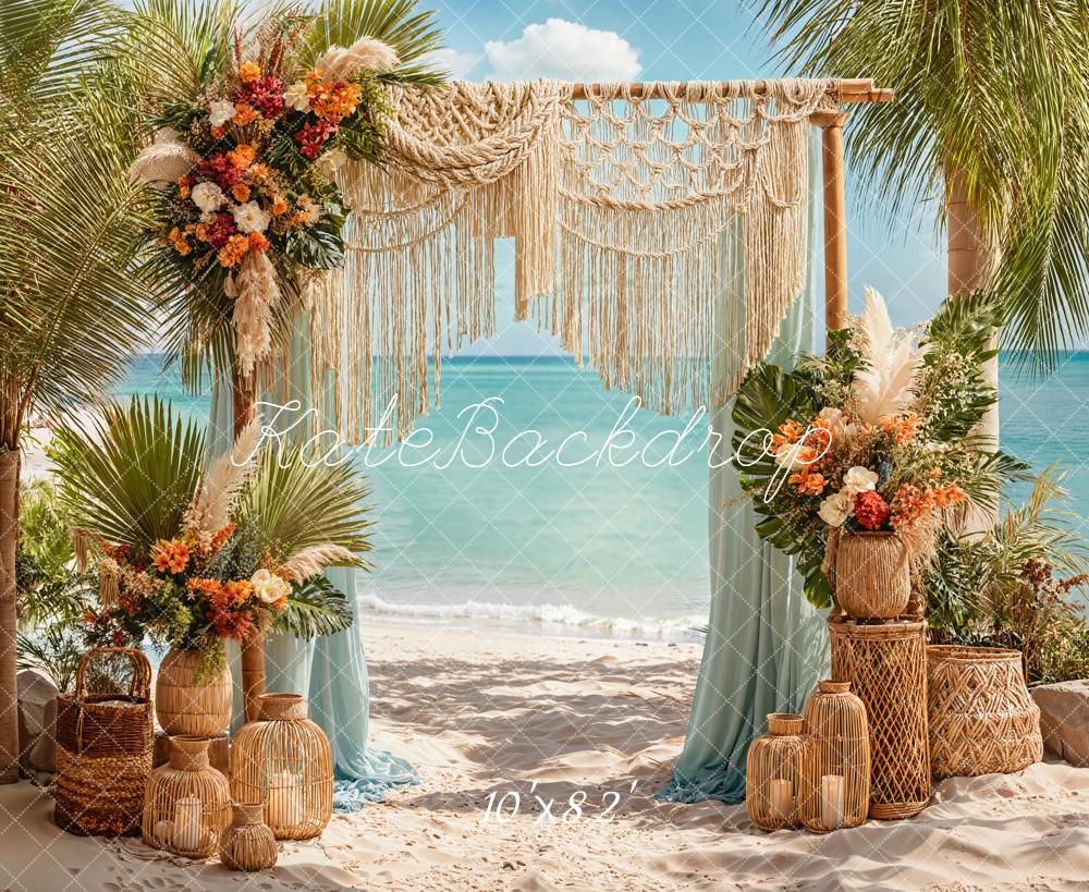 Kate Boho Beach Macrame Seaside Backdrop Designed by Chain