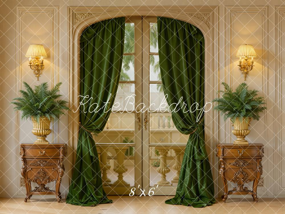Kate Green Plants Curtains Backdrop Designed by Emetselch