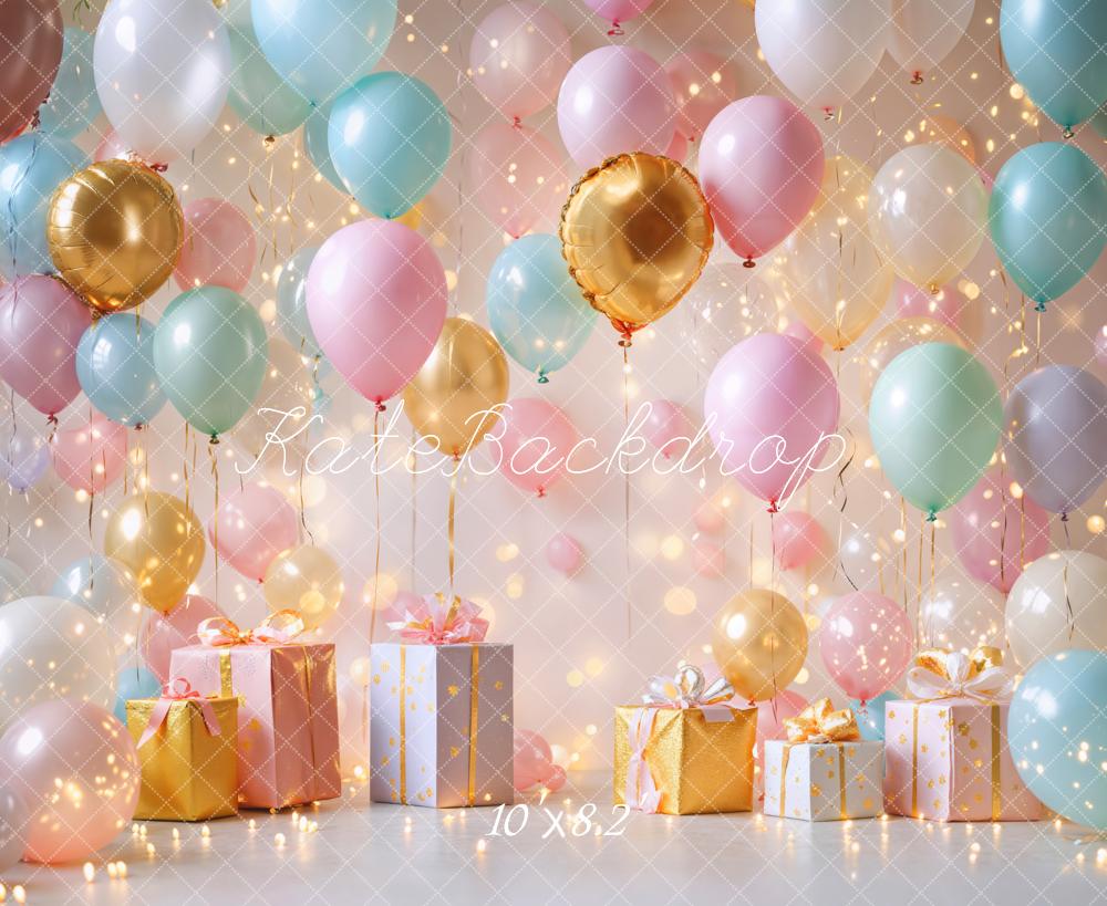 Kate Balloons Party Presents Sparkle Lights Backdrop Designed by Emetselch - Kate Backdrop AU