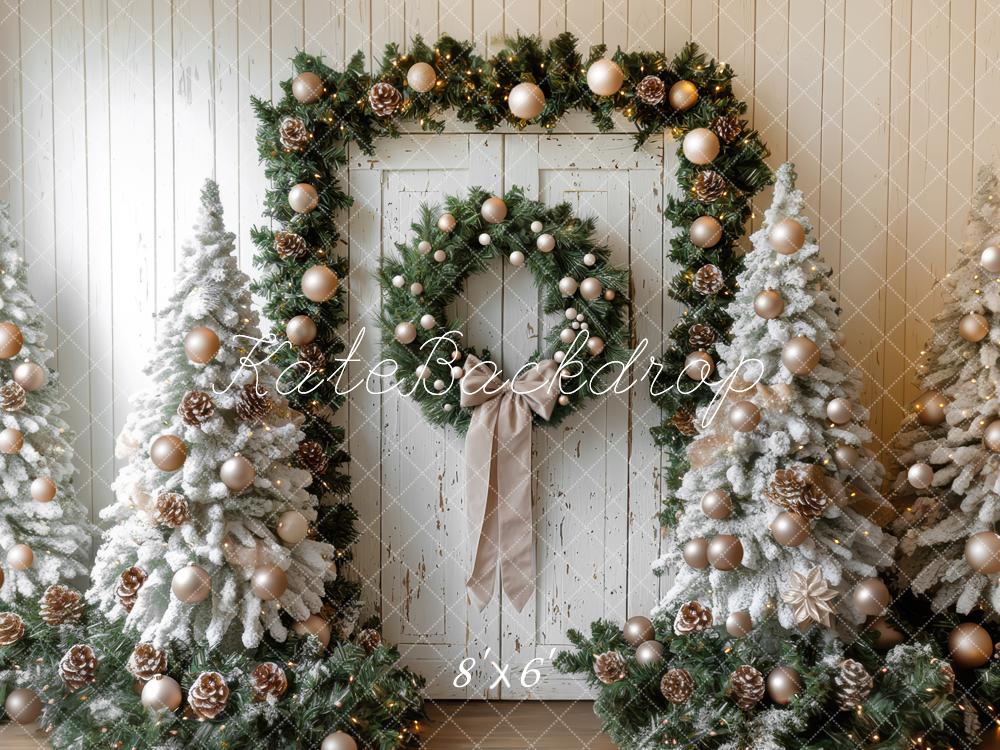 Kate Christmas Trees Wreath Door Backdrop Designed by Mini MakeBelieve - Kate Backdrop AU