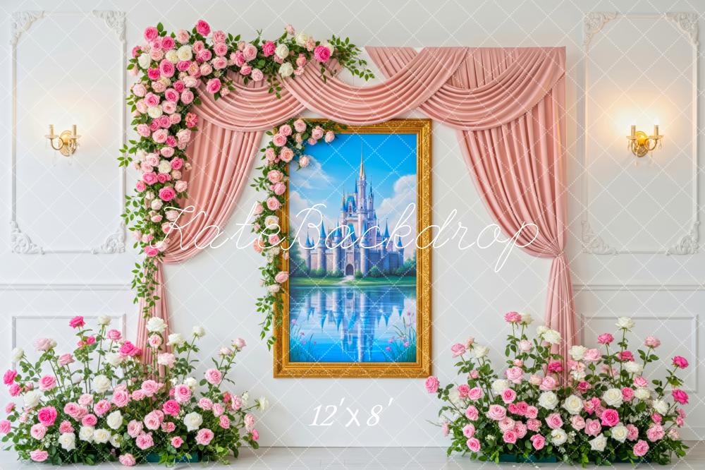 Kate Spring Castle Window Fleece Backdrop Designed by Patty Roberts