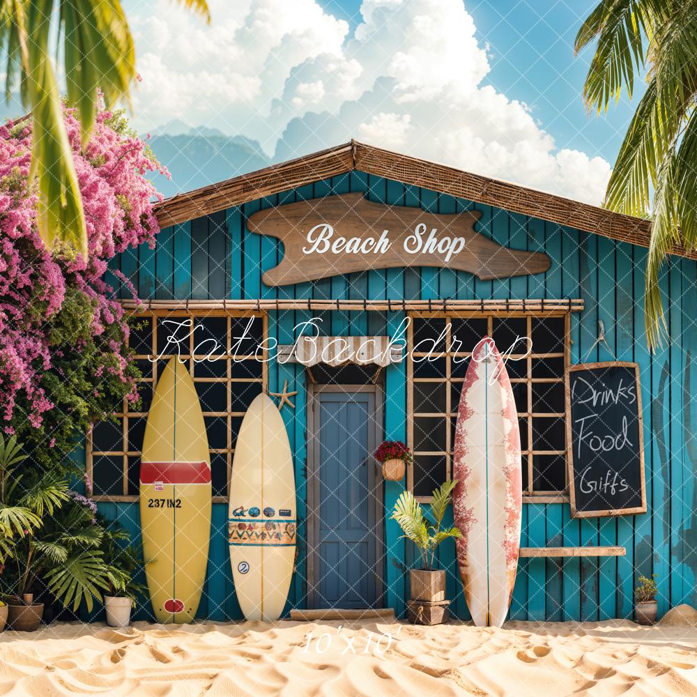 Kate Summer Beach Shop Surfboards Sand Backdrop Designed by Emetselch