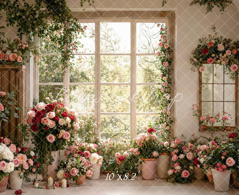 Kate Spring Flower Window Backdrop Designed by Emetselch
