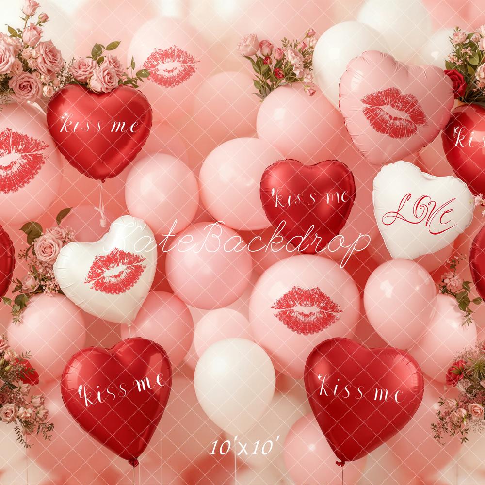 Kate Valentines Heart Balloons Lip Backdrop Designed by Emetselch