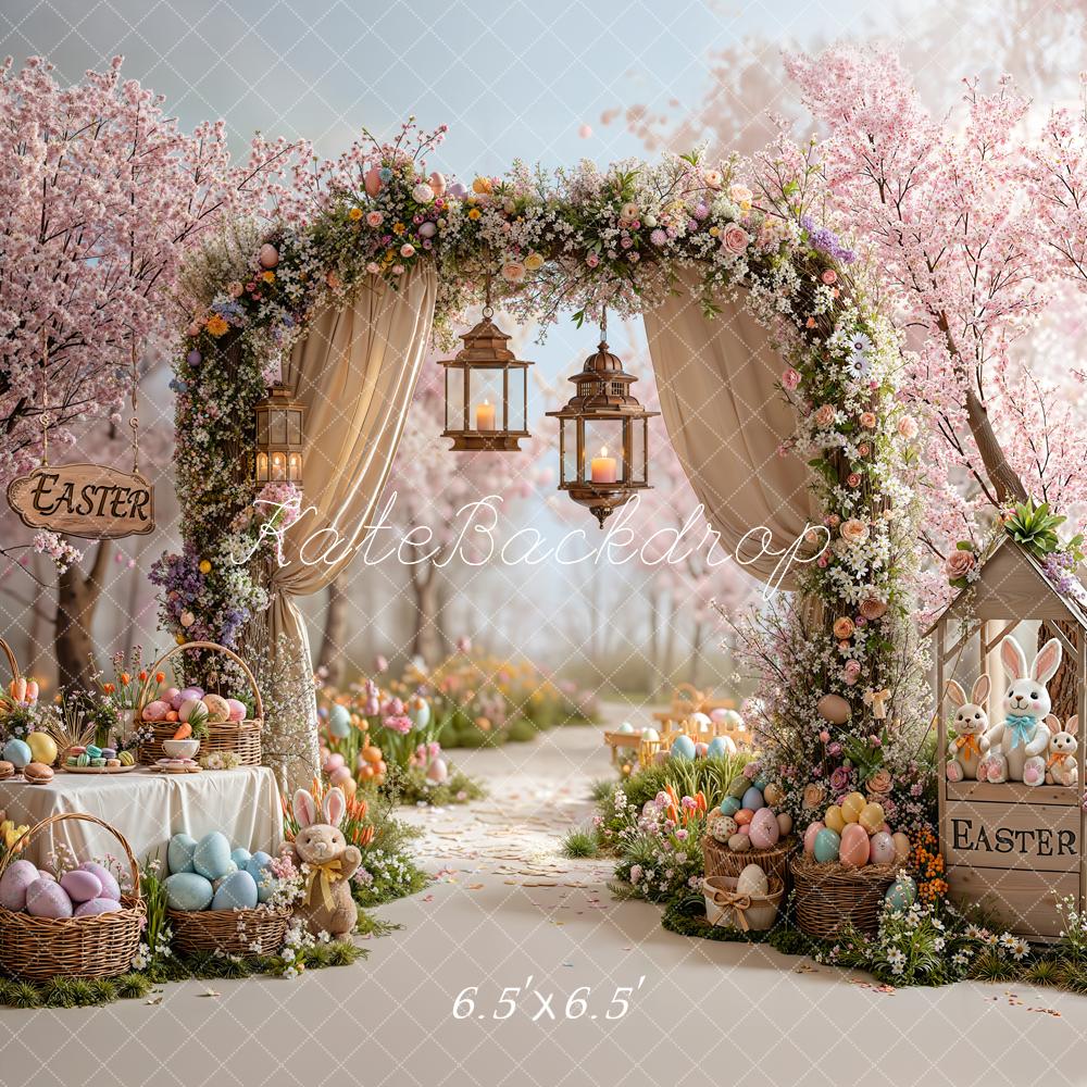 Kate Easter Bunny Flower Arch Eggs Backdrop Designed by Emetselch