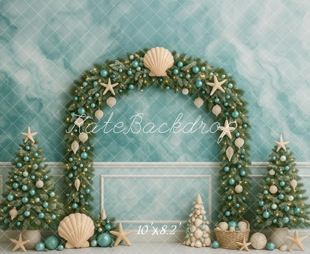 Kate Christmas Sea Shell Starfish Backdrop Designed by Megan Leigh - Kate Backdrop AU