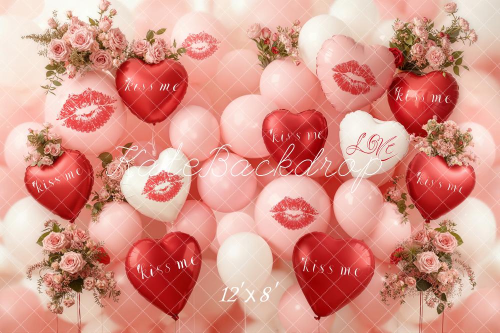 Kate Valentines Heart Balloons Lip Backdrop Designed by Emetselch