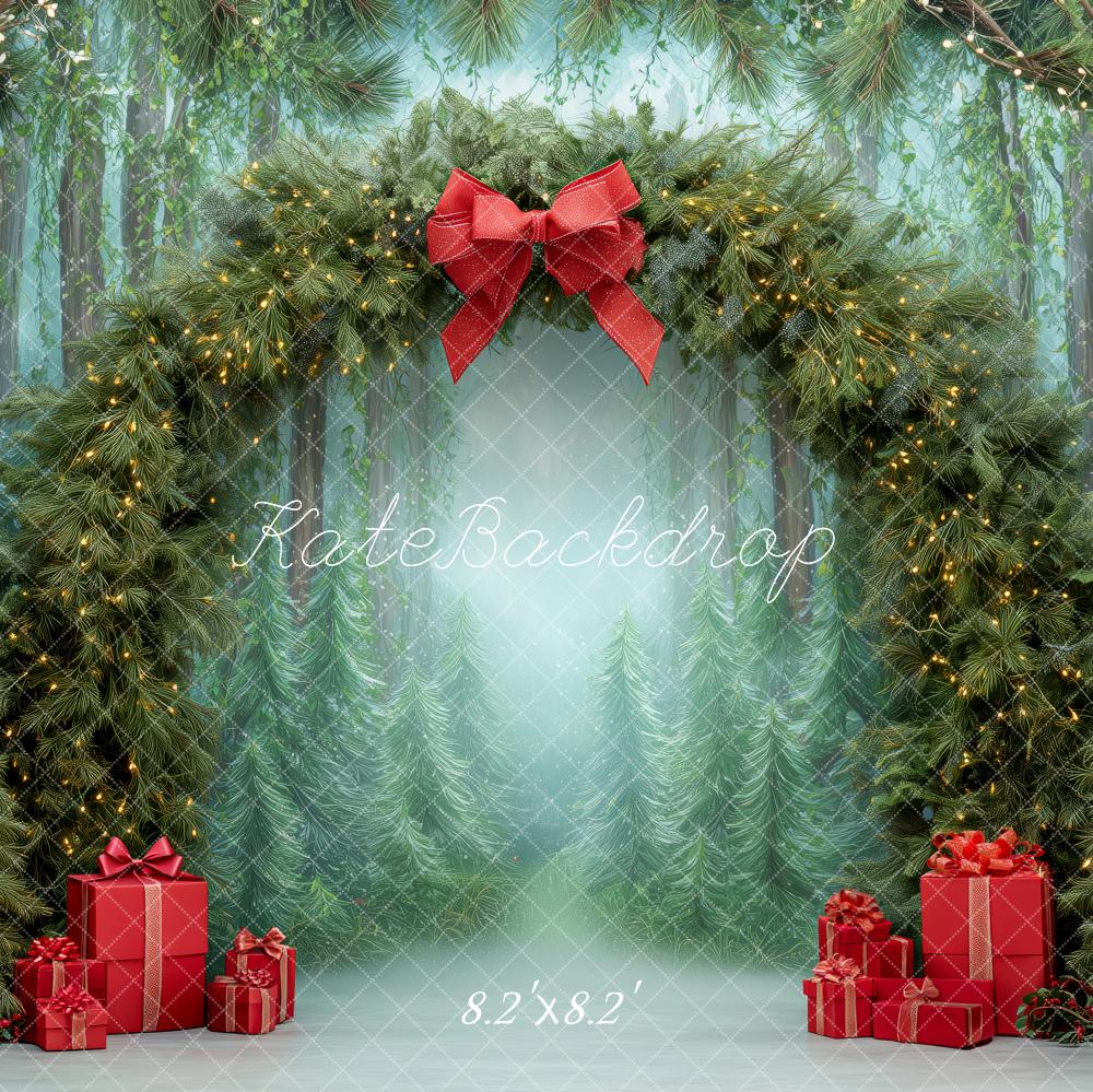 Kate Christmas Pine Arch Presents Forest Backdrop Designed by Patty Roberts