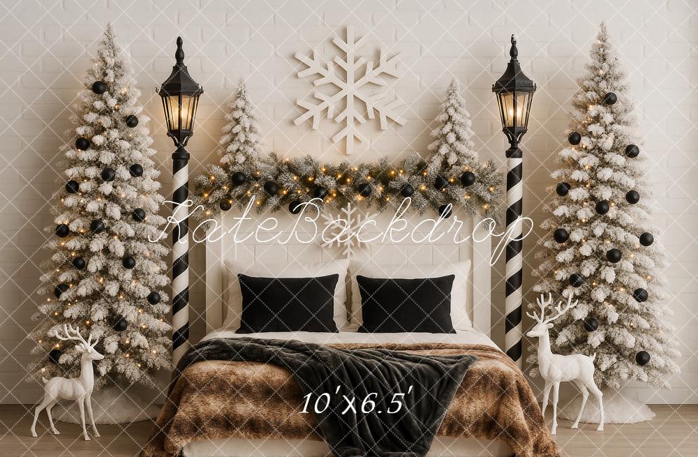 Kate Christmas Snowflake Trees Lamp Post Backdrop Designed by Ashley Paul - Kate Backdrop AU
