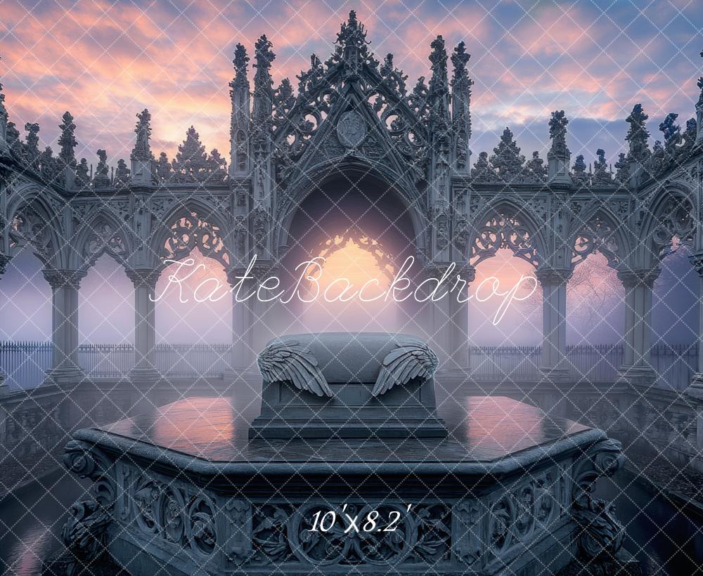 Kate Gothic Arches Angel Wings Backdrop Designed by Mini MakeBelieve