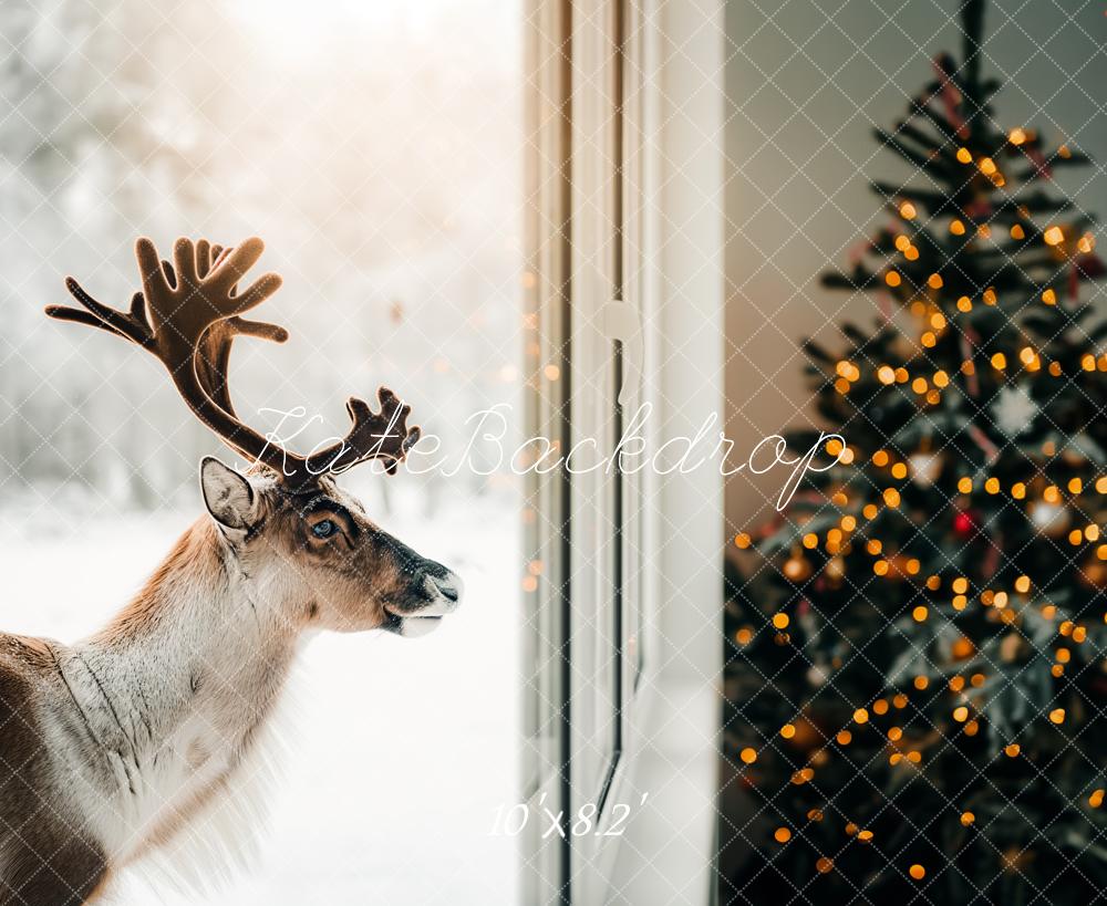 Kate Christmas Reindeer Tree Backdrop Designed by Kerry Anderson
