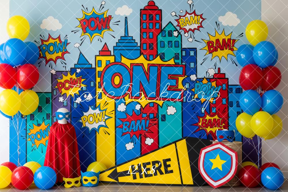 Kate Superhero Comic One Cityscape Backdrop Designed by Patty Roberts