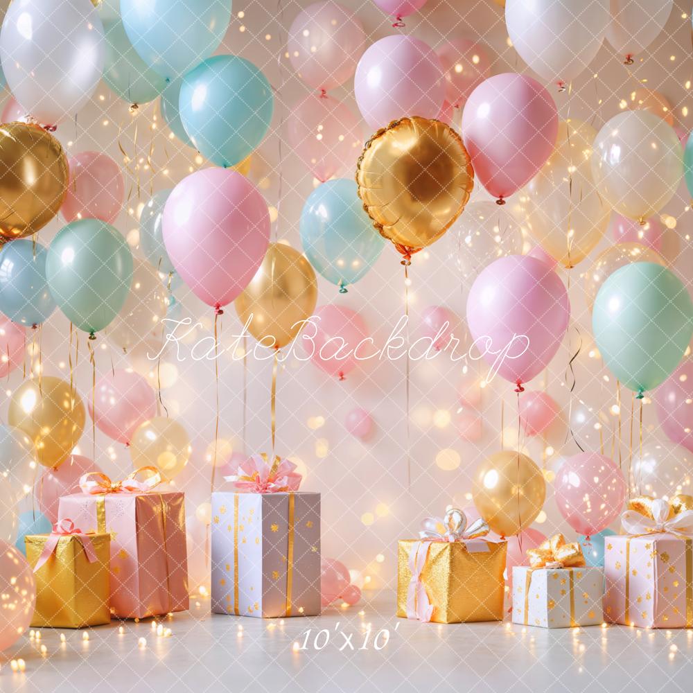 Kate Balloons Party Presents Sparkle Lights Backdrop Designed by Emetselch - Kate Backdrop AU