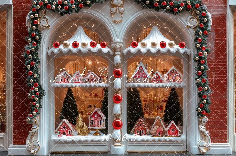 Kate Christmas Gingerbread House Window Backdrop Designed by Mini MakeBelieve - Kate Backdrop AU