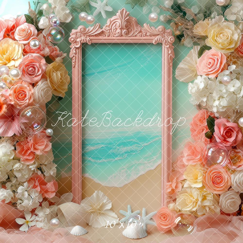 Kate Flower Arch Seaside Pearls Backdrop Designed by Mini MakeBelieve - Kate Backdrop AU