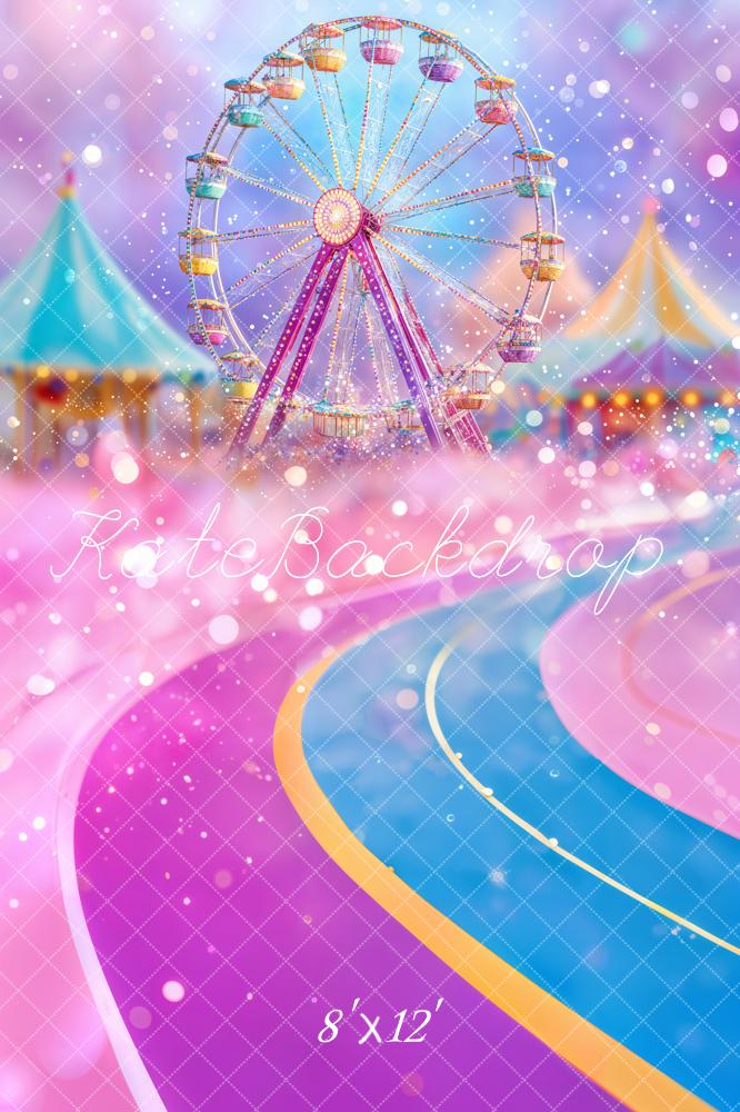 Kate Carnival Ferris Wheel Fleece Backdrop Designed by Emetselch - Kate Backdrop AU