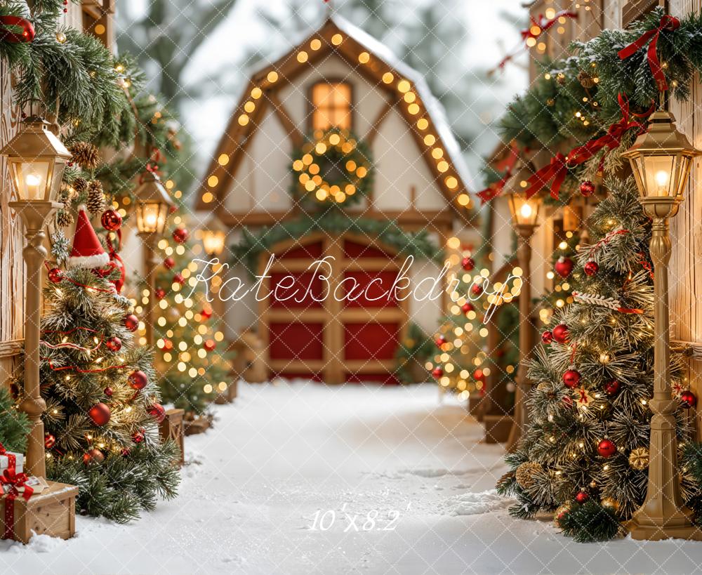 Kate Village Christmas Trees Backdrop Designed by Emetselch - Kate Backdrop AU