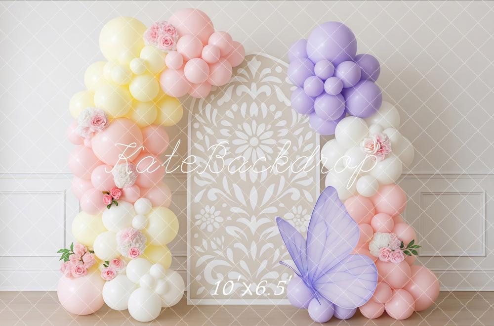 Kate Pastel Balloons Butterfly Backdrop Designed by Mini MakeBelieve - Kate Backdrop AU