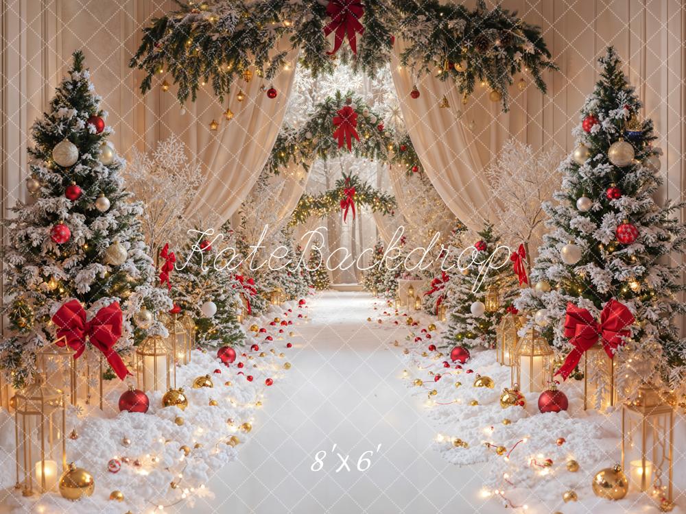 Kate Christmas Snowy Trees Decor Backdrop Designed by Emetselch - Kate Backdrop AU