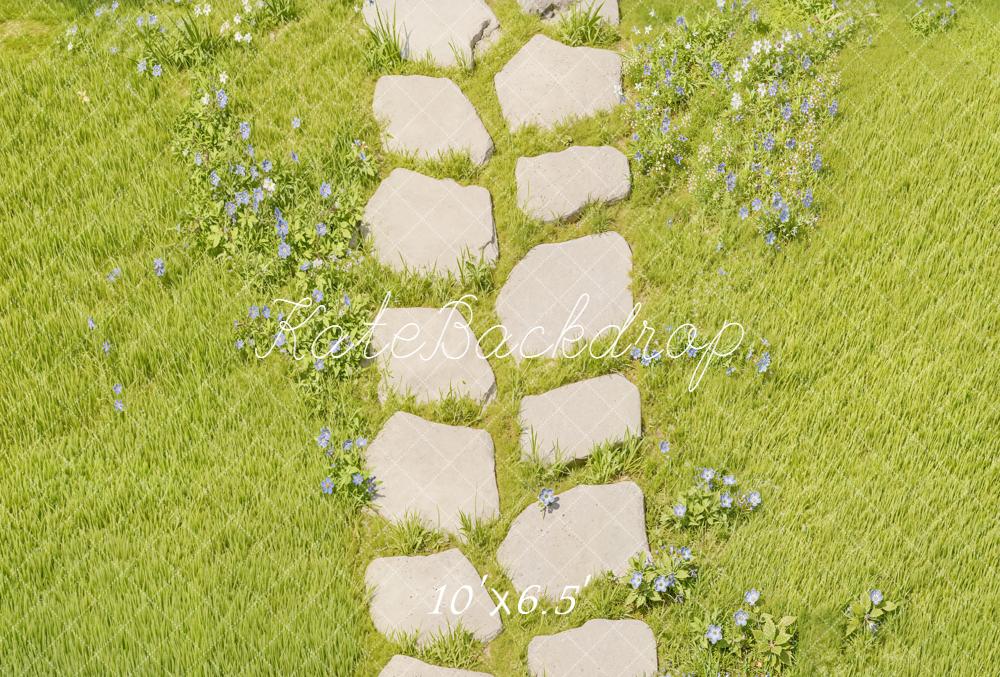 Kate Stone Path Grass Field Fleece Backdrop Designed by Kate Image