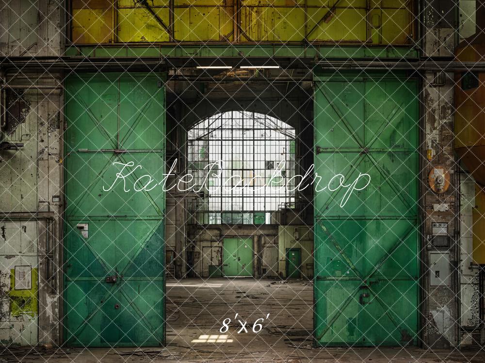 Kate Industrial Green Metal Warehouse Backdrop Designed by Emetselch