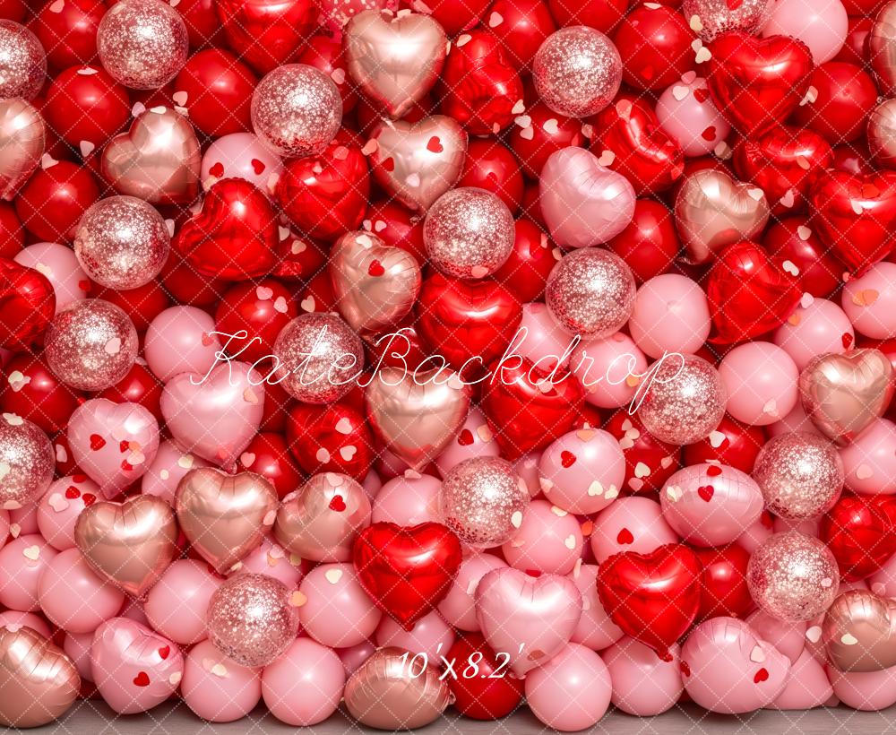 Kate Valentine Heart Balloons Fleece Backdrop Designed by Patty Roberts