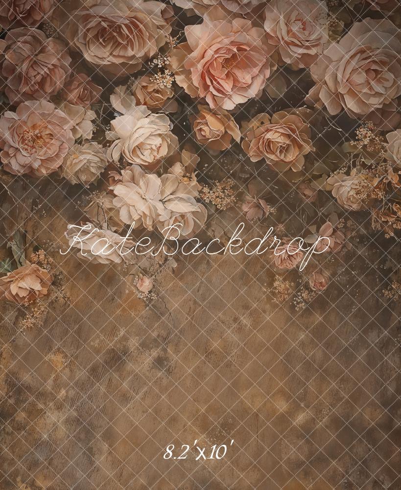 Kate Fine Art Vintage Flowers Brown Backdrop Designed by GQ - Kate Backdrop AU