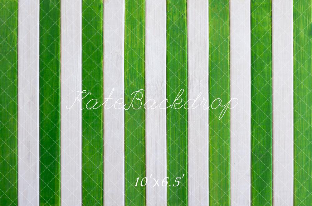 Kate Green White Vertical Striped Wall Backdrop Designed by Mini MakeBelieve