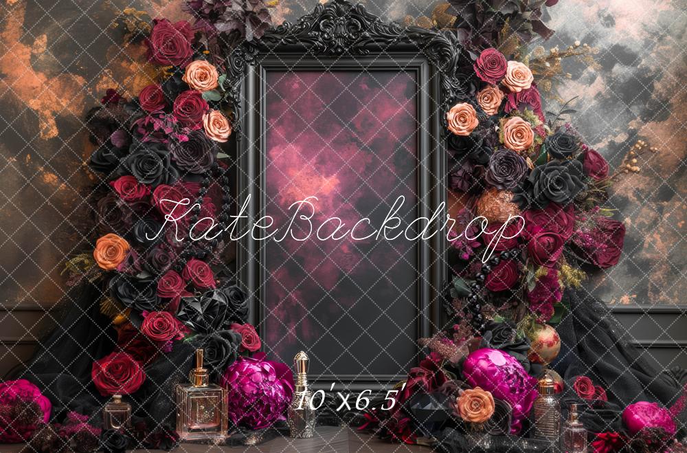 Kate Floral Frame Perfume Bottles Fine Art Backdrop Designed by Mini MakeBelieve - Kate Backdrop AU
