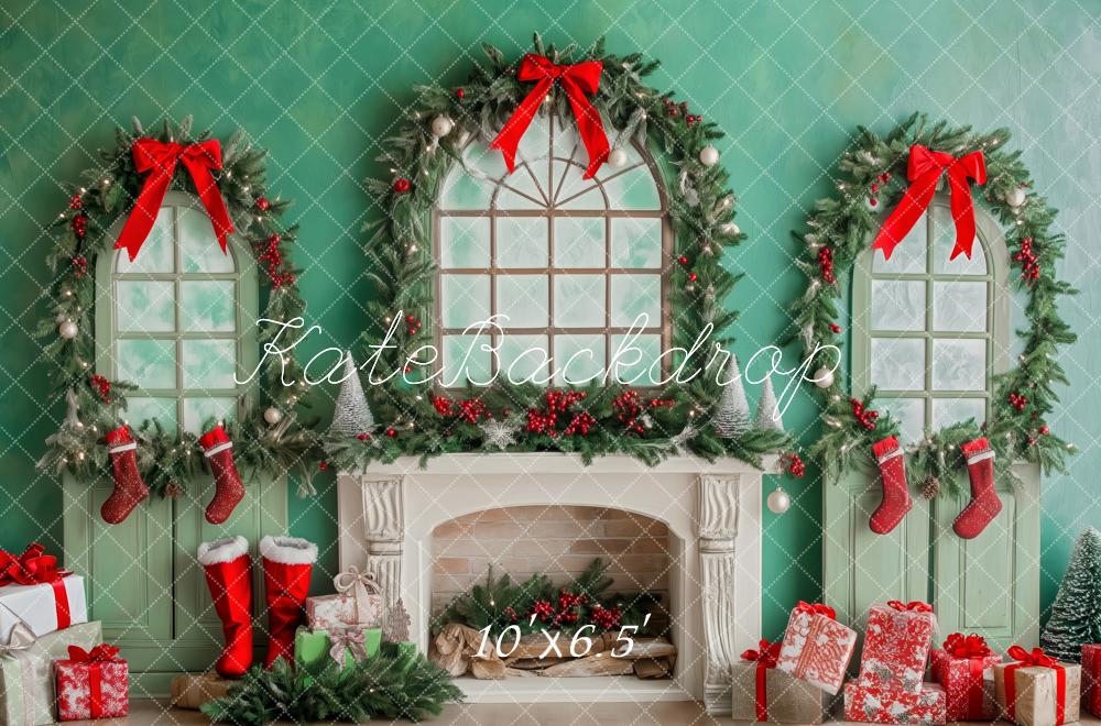 Kate Green Christmas Fireplace SBackdrop Designed by Patty Roberts - Kate Backdrop AU