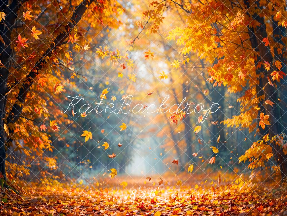 Kate Autumn Leaves Forest Backdrop Designed by Emetselch