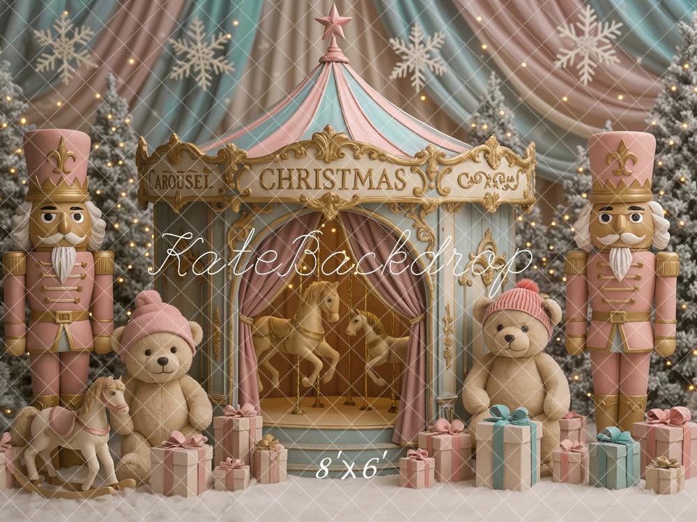 Kate Christmas Carousel Nutcracker Backdrop Designed by Ashley Paul